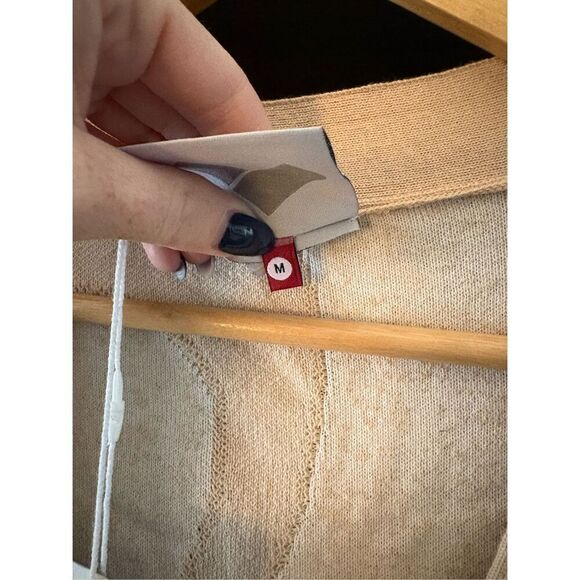 NWT Happy Sheep Tan & White Swirl Cardigan Size Medium $290 MSRP - Picture 5 of 7